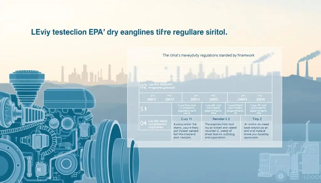 EPA heavy duty emissions standards framework showing Clean Air Act regulatory structure for commercial trucks