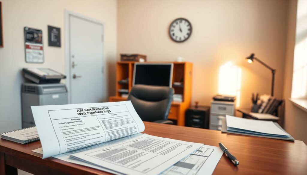 ASE eligibility requirements showing work experience and recertification timeline