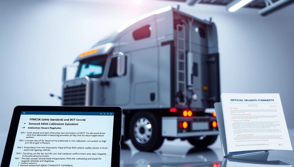 DOT inspection checkpoint for commercial vehicle safety compliance