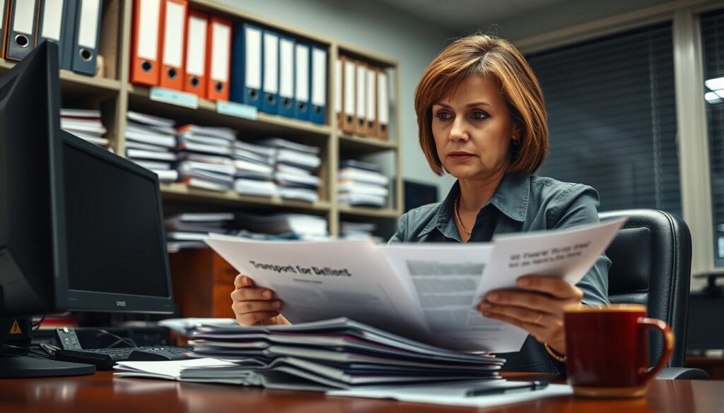 FMCSA compliance officer reviewing fleet safety documentation