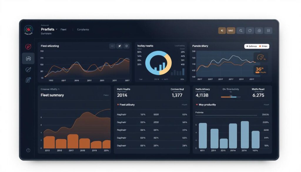 Fleet benchmarks and performance metrics dashboard showing uptime targets