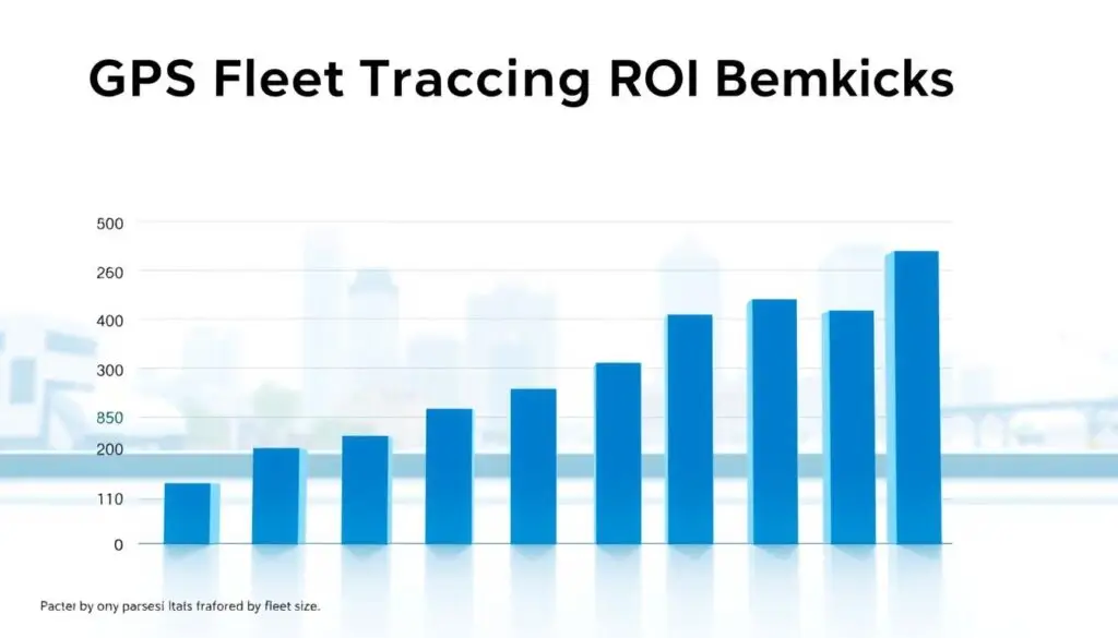 Comparison chart showing ROI timelines and percentages for small, mid-size, and enterprise fleets