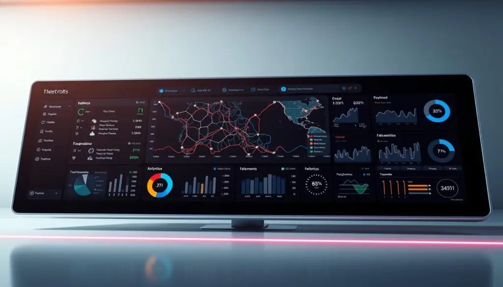 GPS fleet tracking dashboard displaying real-time telematics data for commercial vehicles