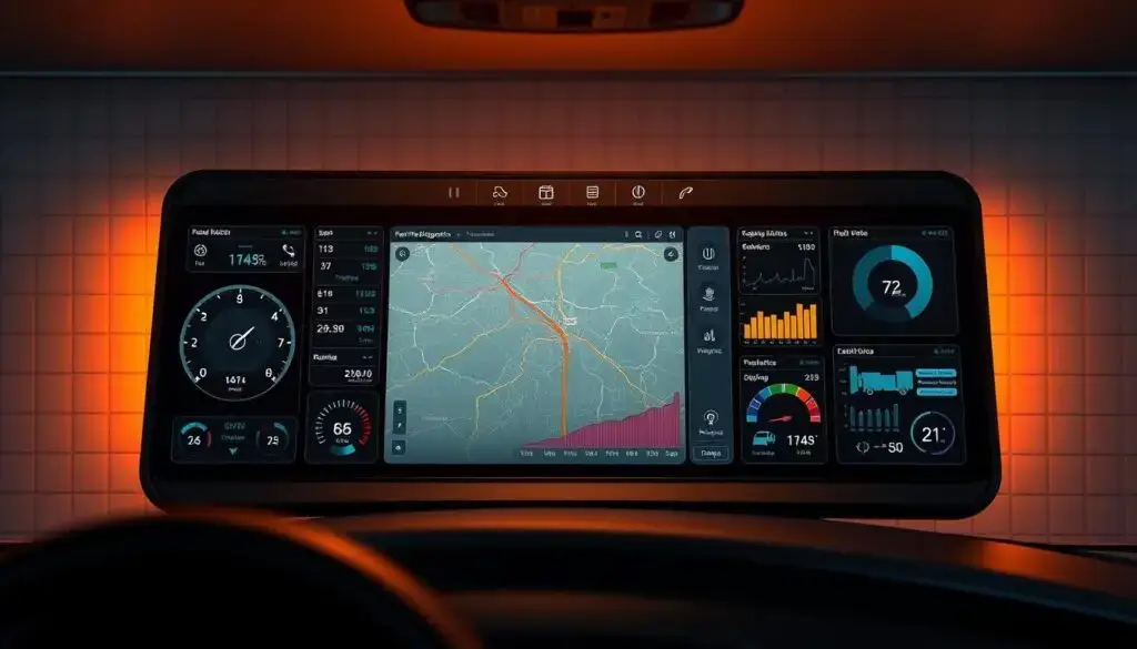 GPS fleet tracking dashboard displaying real-time vehicle locations integrated with maintenance status indicators