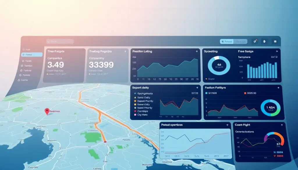 GPS tracking dashboard showing real-time vehicle location and route data