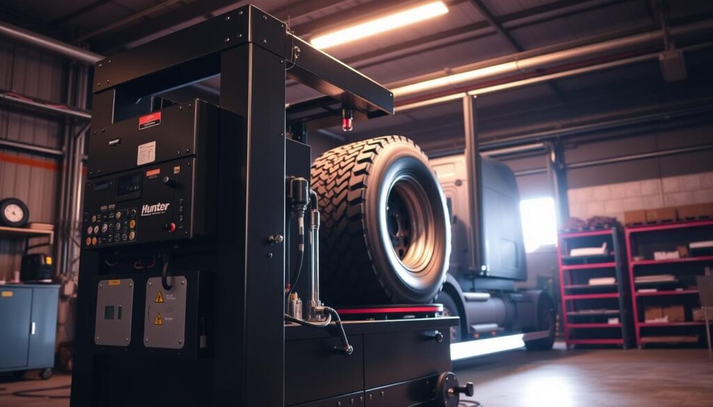 Hunter TCX625HD commercial tire changer with tulip-style clamps and low service height design