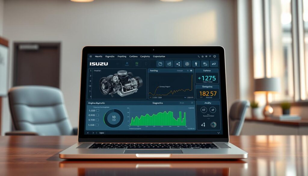 Isuzu IDSS diagnostic interface displaying engine system data