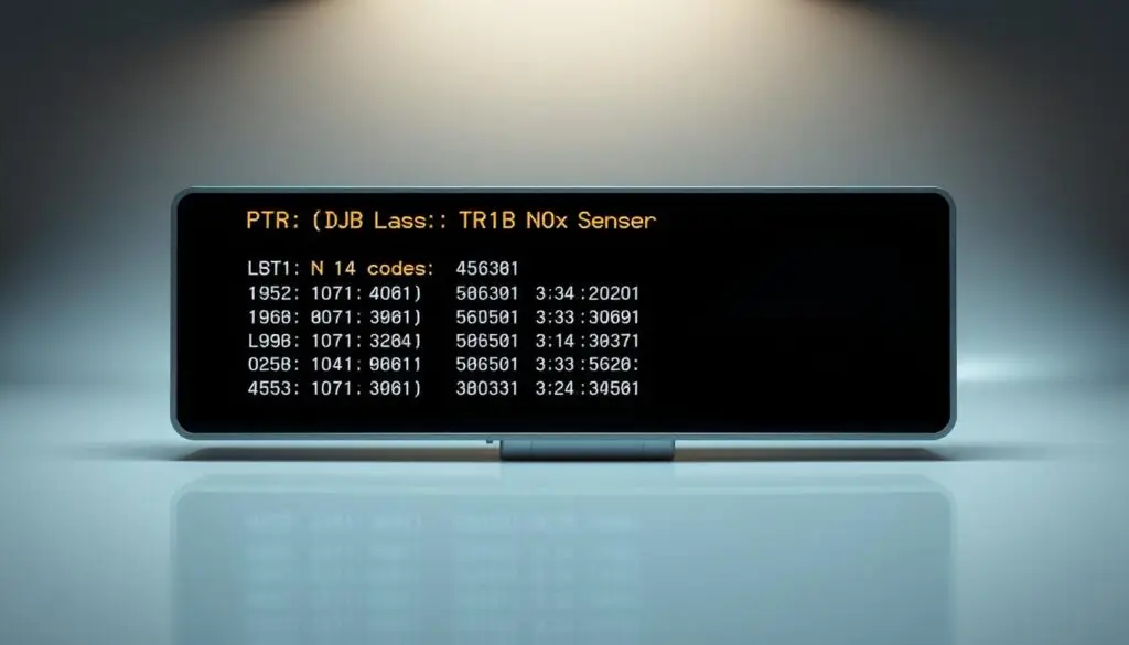 Scan tool displaying NOx sensor diagnostic trouble codes P2200 P2BAE P229E