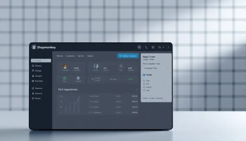Shopmonkey dashboard displaying estimate creation and customer communication tools