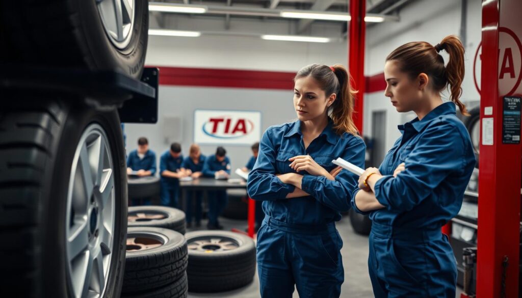 Female technicians in classroom setting during TIA Commercial Tire Service certification training program