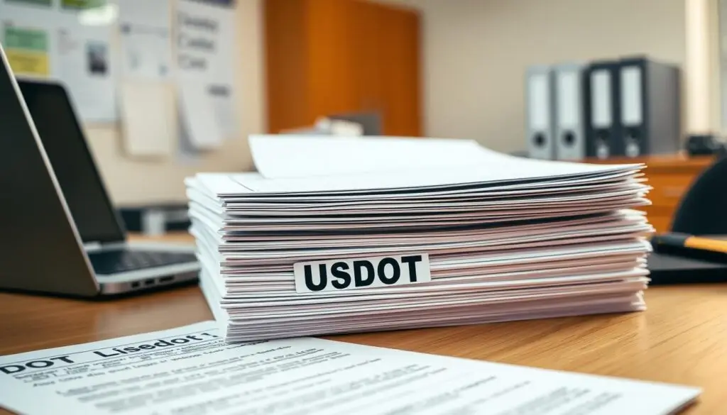 USDOT number displayed on commercial truck door meeting federal registration requirements