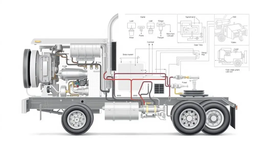 air brake components diagram showing system operation