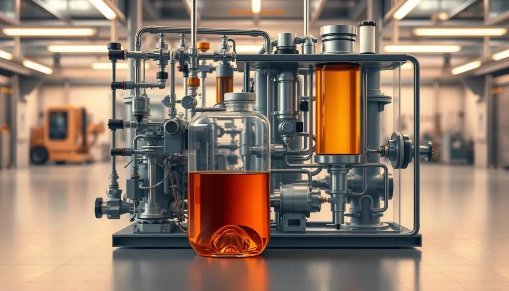 Diagram illustrating anti-wear additive film formation on hydraulic pump components