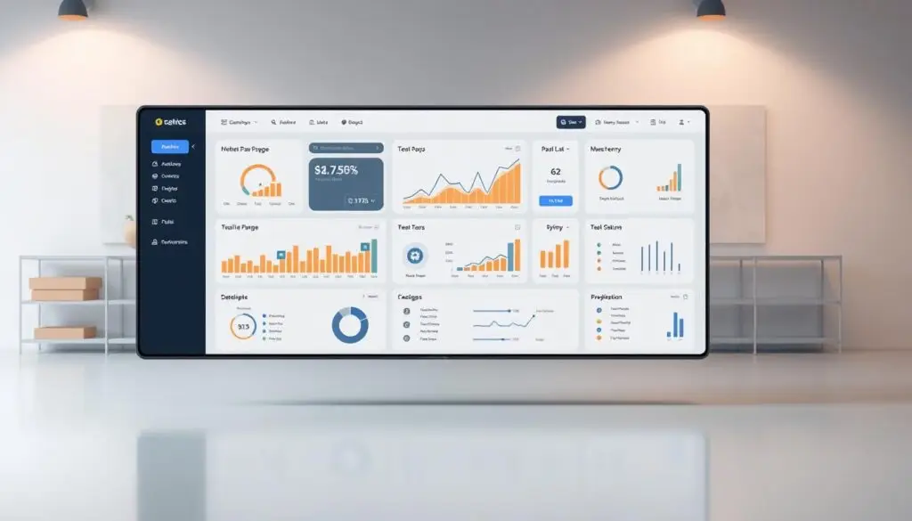 Inventory management software dashboard displaying real-time stock levels and analytics