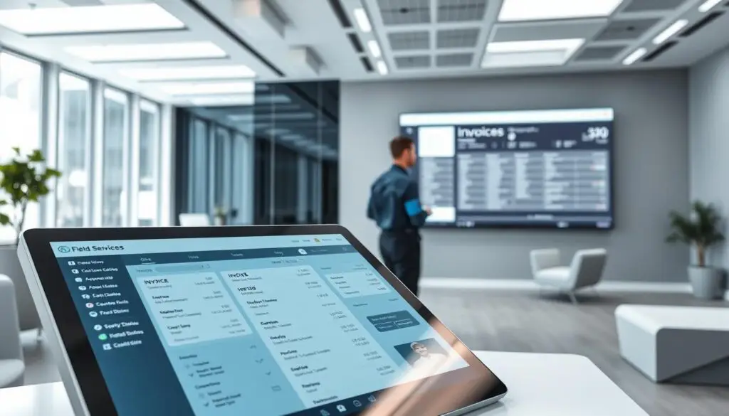 Automated invoicing dashboard showing payment processing for heavy-duty fleet service operations