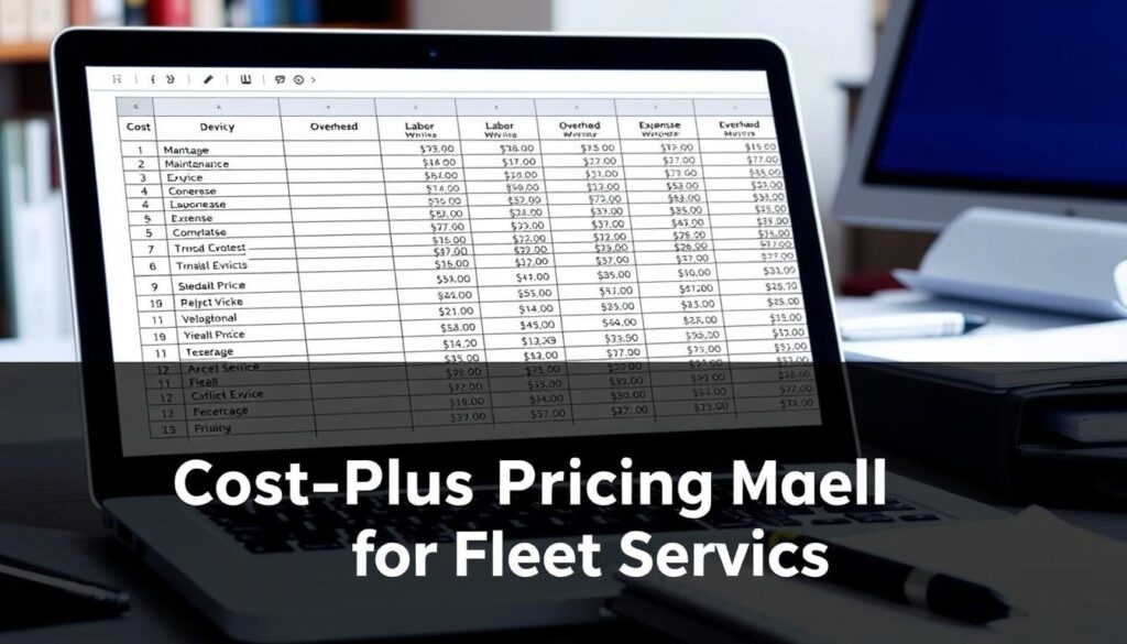 comprehensive fleet service baseline cost calculation showing labor parts overhead breakdown