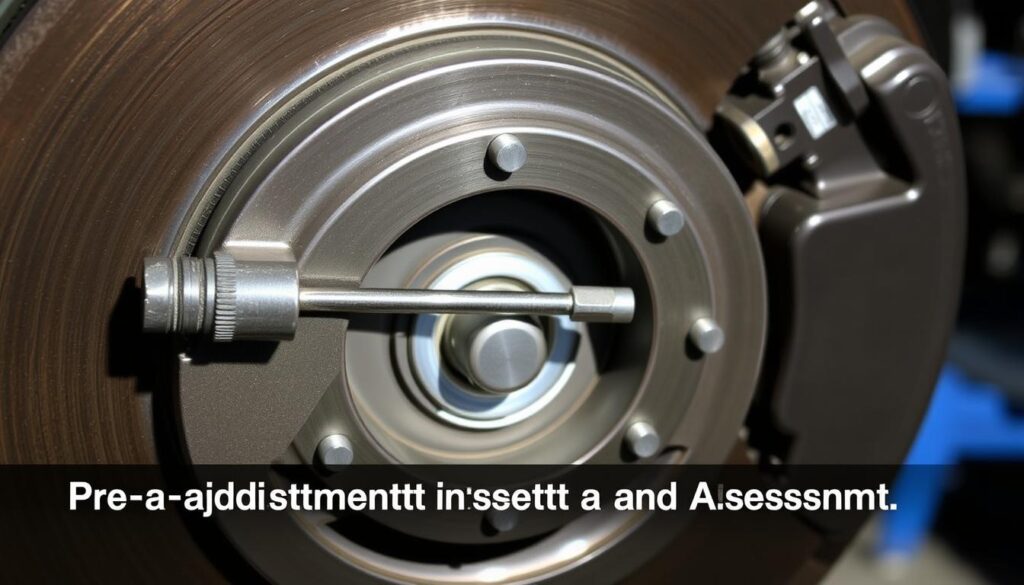 Close-up inspection of brake chamber showing pushrod, clevis pin connection, and dust boot