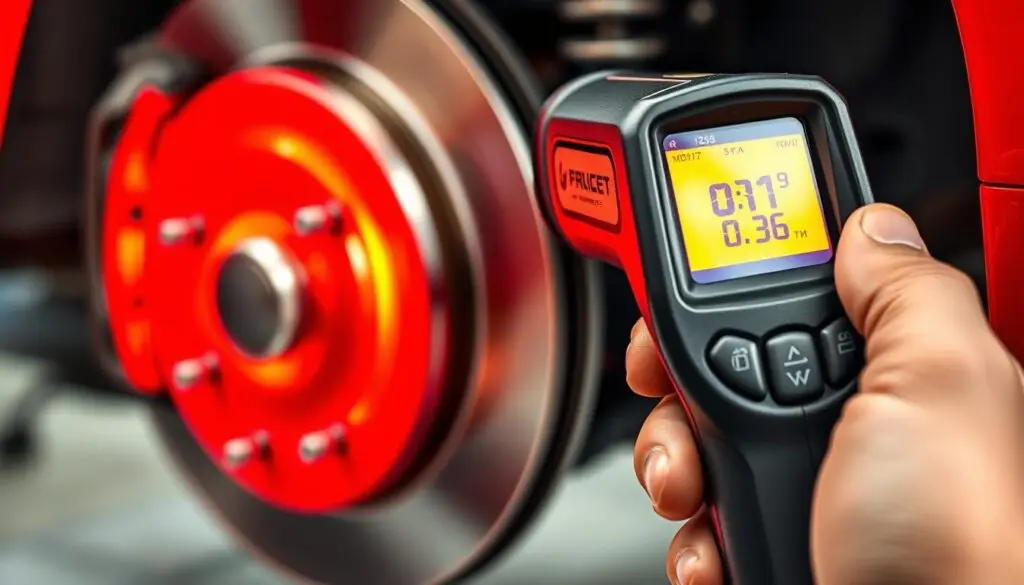 brake temperature monitoring with infrared thermometer