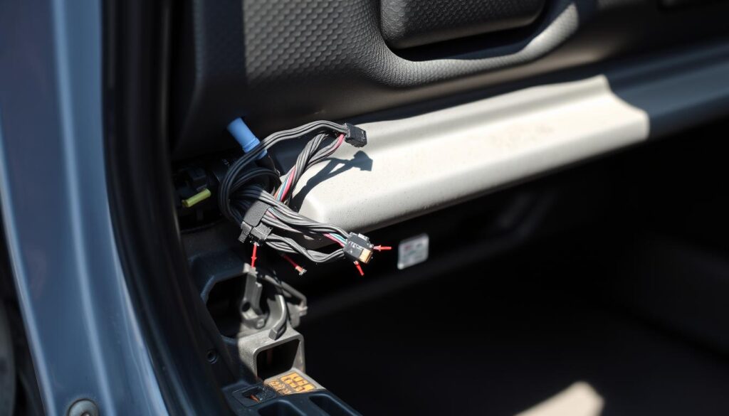chassis wiring harness damage points in door jamb and tailgate areas