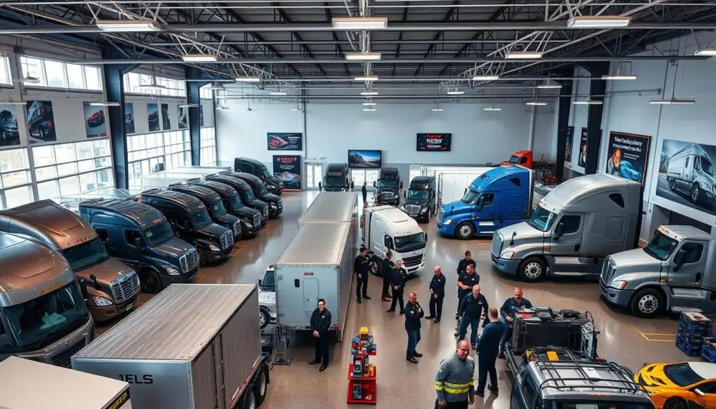 Fleet manager evaluating diesel shop services for commercial vehicles