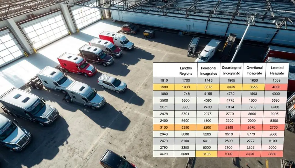 Regional labor rate variations map