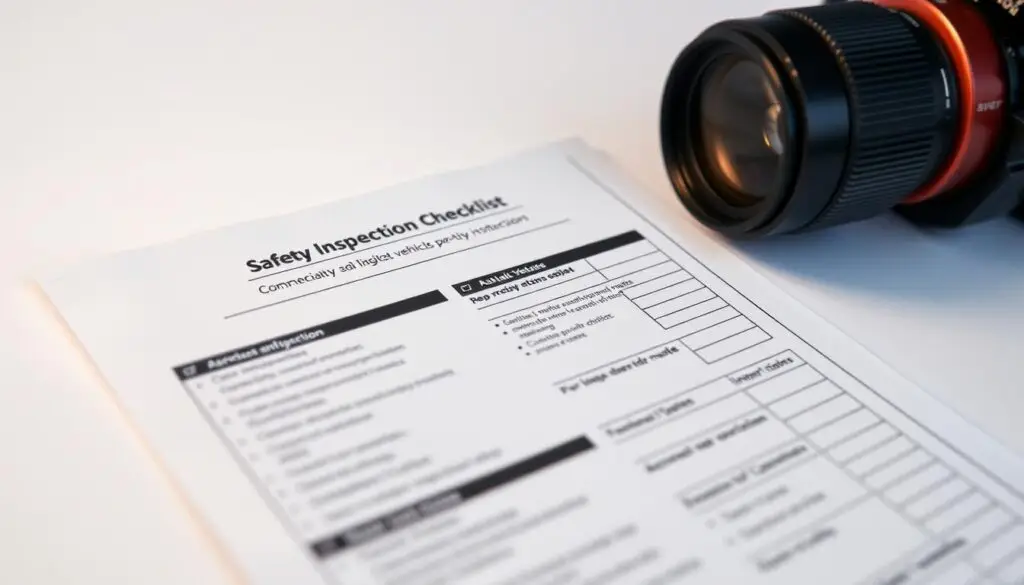 commercial vehicle safety inspection checklist showing systematic truck component evaluation