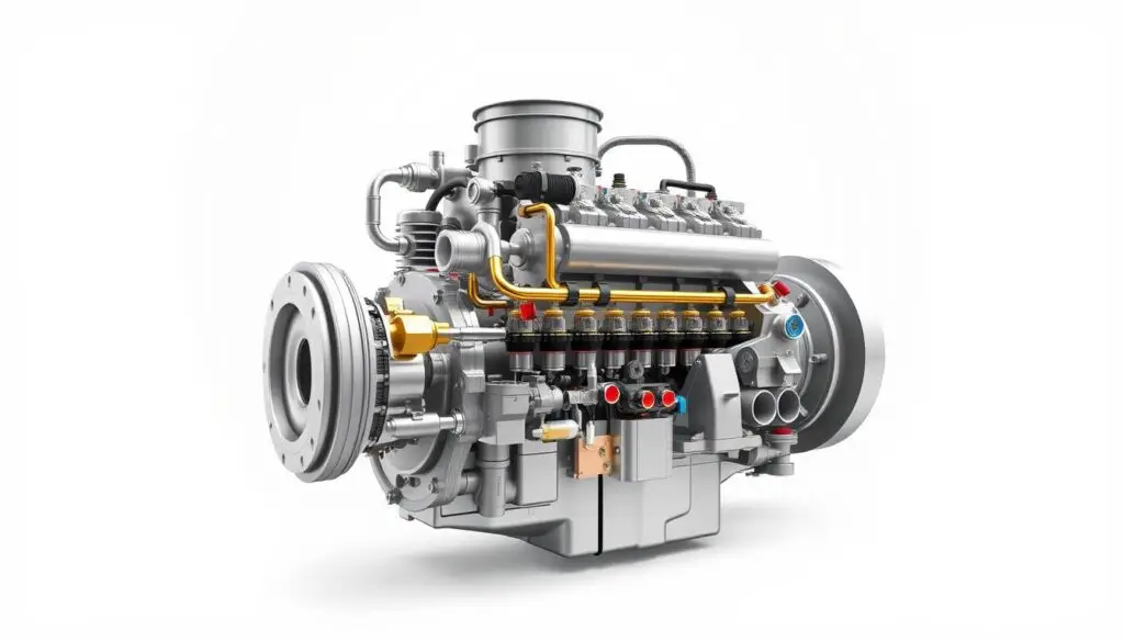 Diagram showing common rail fuel system components including lift pump, high-pressure pump, rail, and injectors