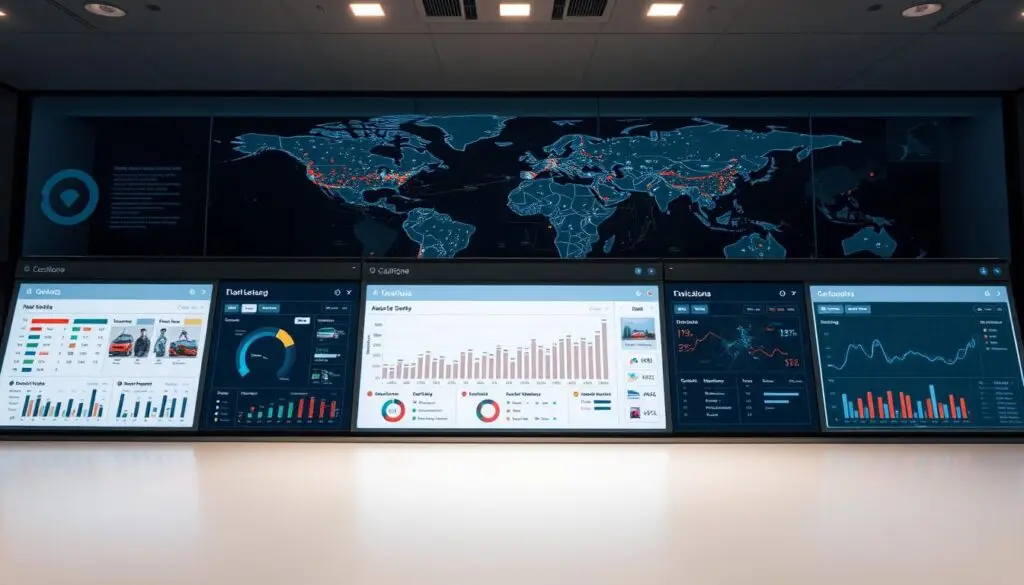 Enterprise fleet management software interface showing multi-location maintenance coordination and compliance tracking