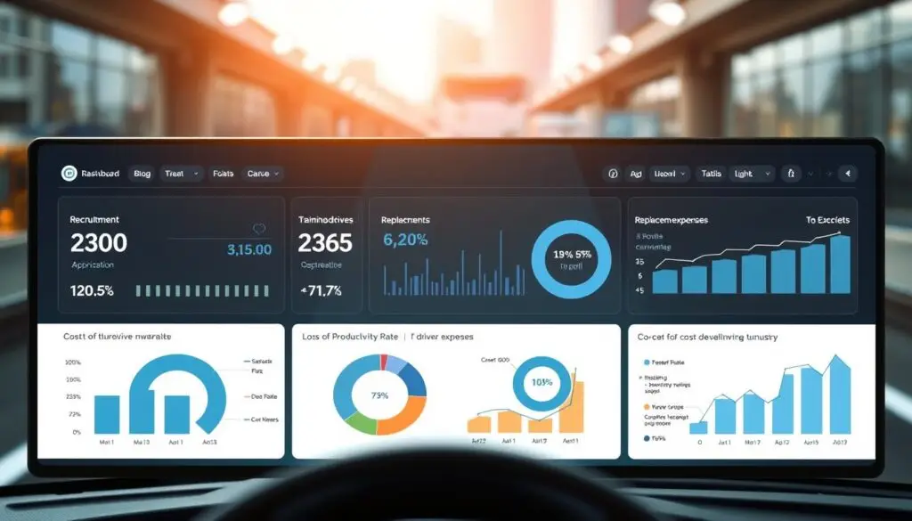 Infographic showing cost breakdown of driver turnover including $6,800 recruiting, $4,200 training, $8,500 productivity loss