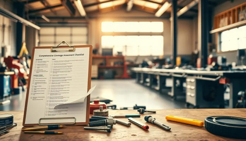 Checklist for conducting heavy duty shop insurance coverage assessment