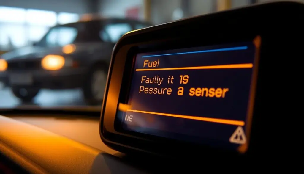 OBD-II scan tool displaying P0190-P0194 fuel rail pressure sensor diagnostic codes