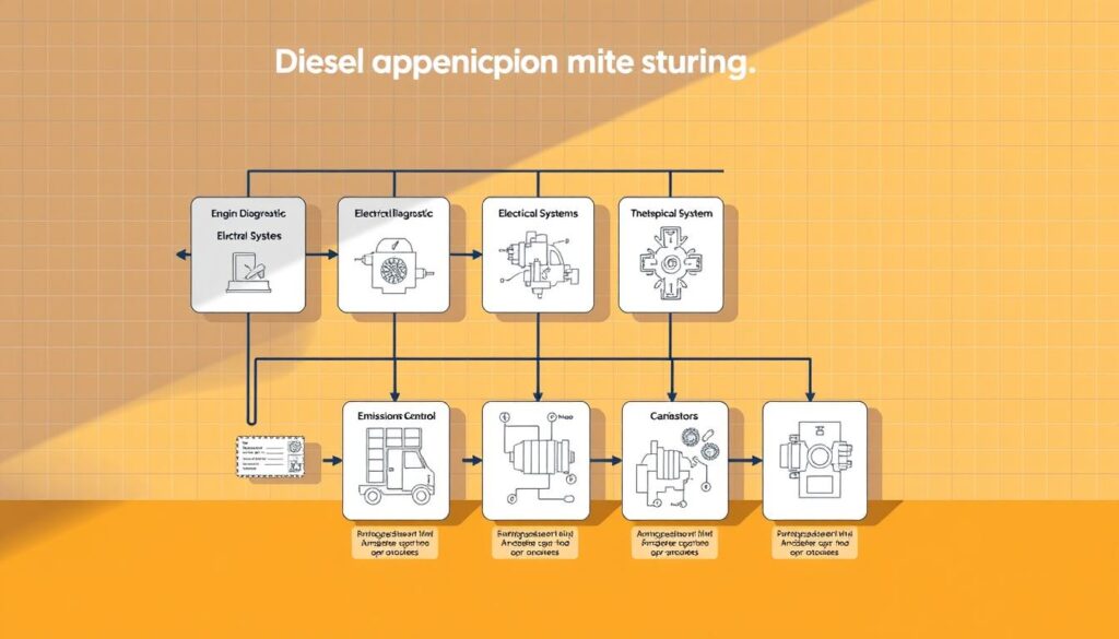 Structured diesel technician apprenticeship program framework showing training milestones