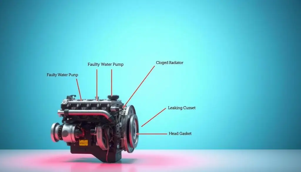 cooling system troubleshooting diagnostic flowchart showing common failure points