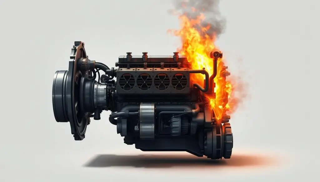 Temperature gauge showing overheating condition in diesel engine