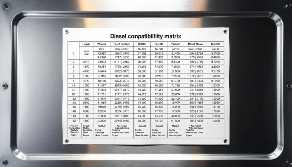 Common rail diesel fuel injectors from multiple manufacturers arranged for comparison