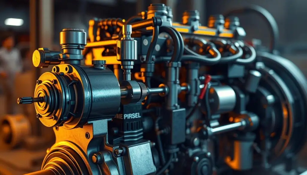 diesel low fuel pressure system showing lift pump and high-pressure injection components