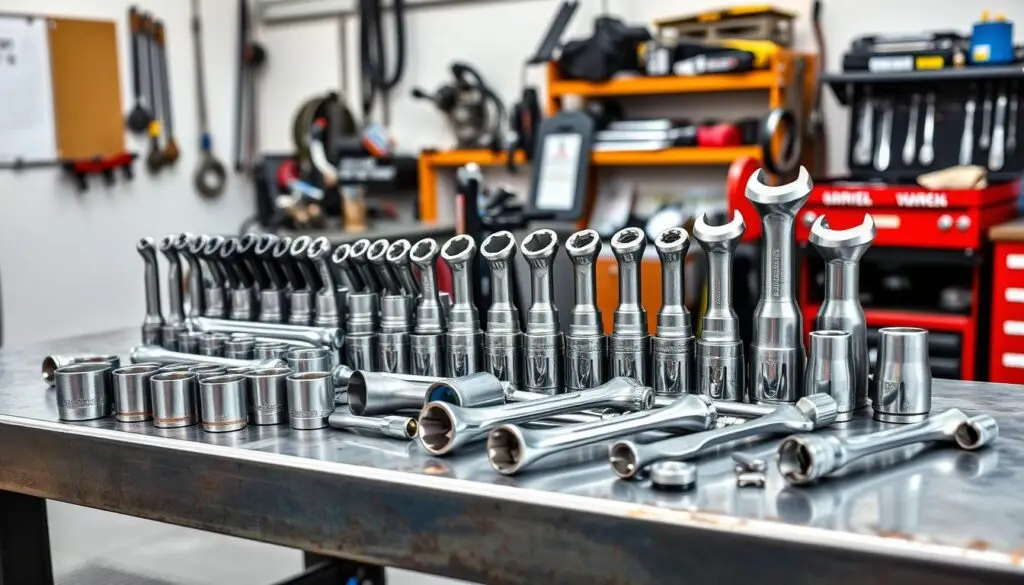 Professional diesel hand tools socket and wrench collection for heavy-duty work