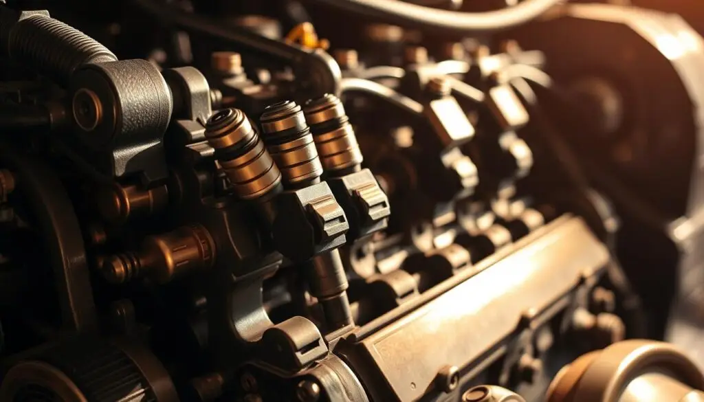 Diesel engine showing rough idle symptoms with visible vibration at tachometer