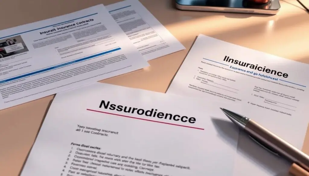 Business insurance documents and coverage certificates