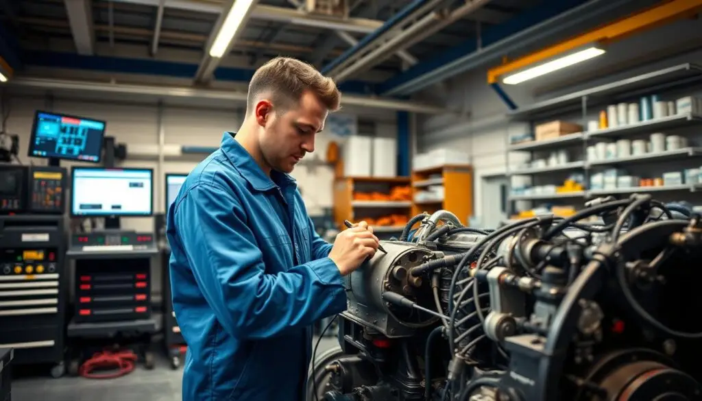 Quality control system documentation and checklist for diesel repair facility operations