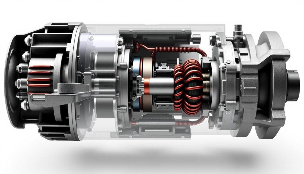 diesel starter motor components diagram showing internal construction