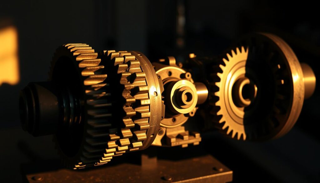 differential damage assessment showing gear wear patterns
