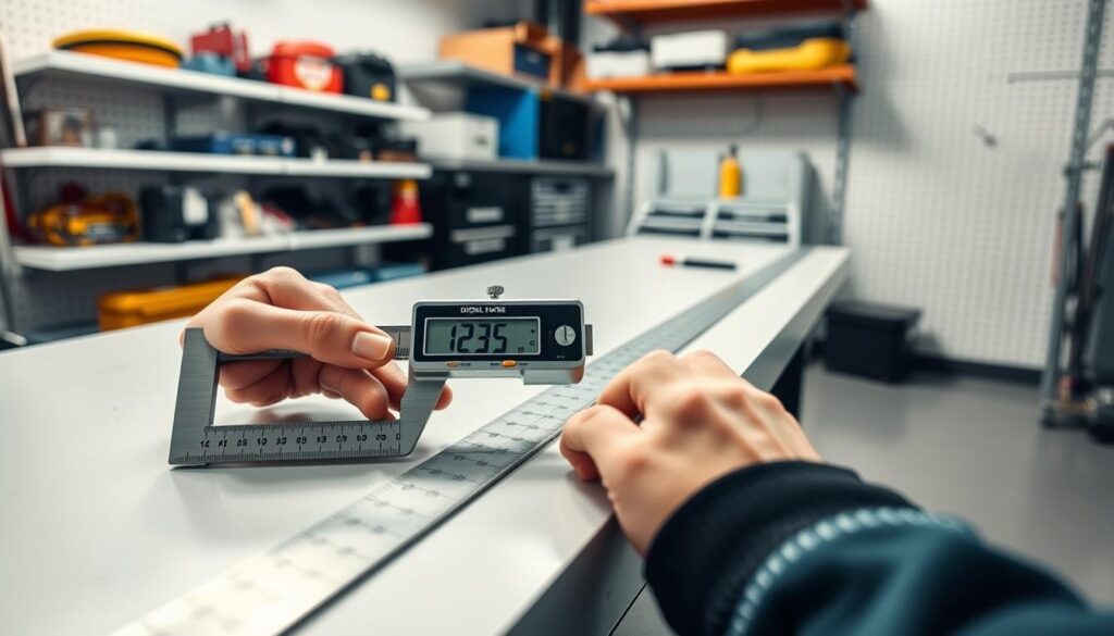 Digital caliper calibration procedure demonstration
