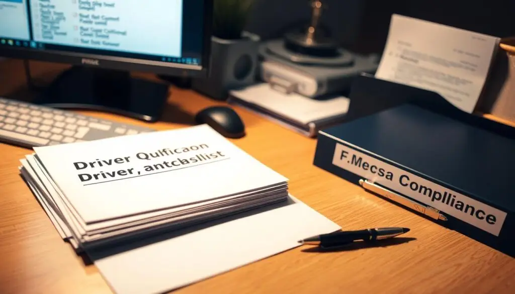 Commercial driver qualification file checklist showing required employment verification and medical certification documents