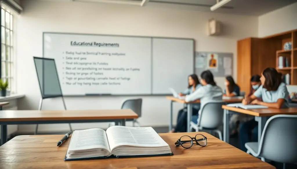 Student reviewing educational requirements for diesel technician training program