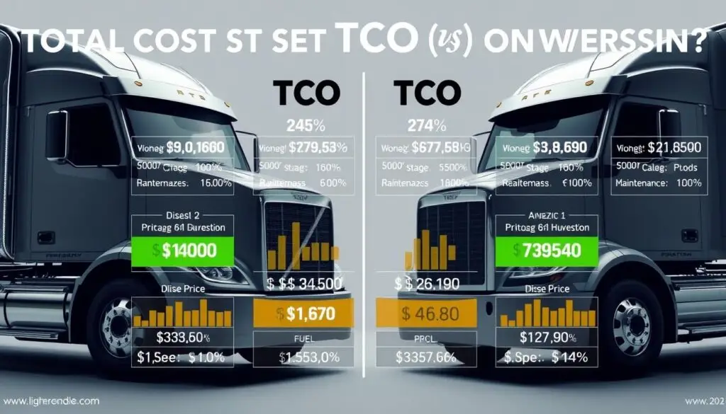 Electric truck TCO comparison analysis showing 10-year cost breakdown