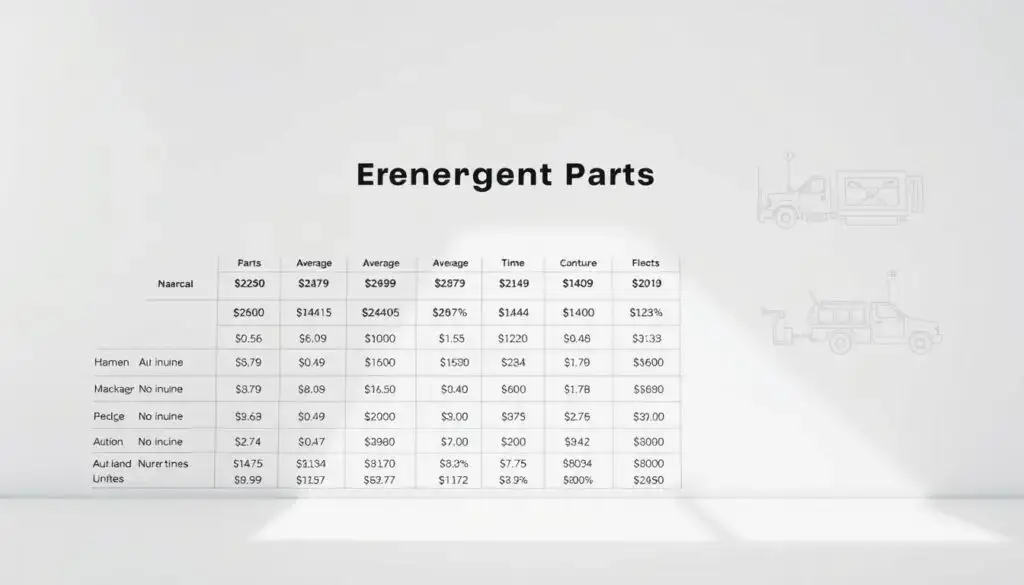 Financial comparison chart showing emergency parts costs versus downtime losses for fleet operations