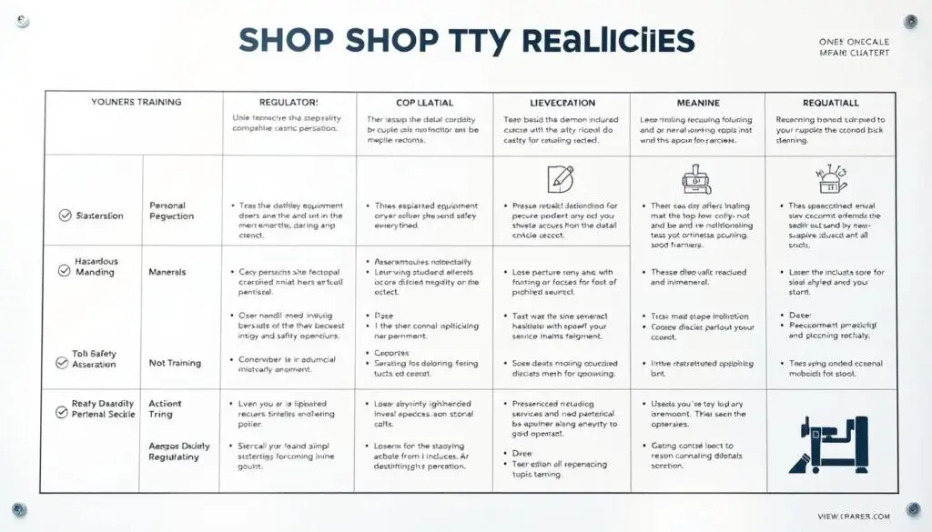 employee safety training requirements chart