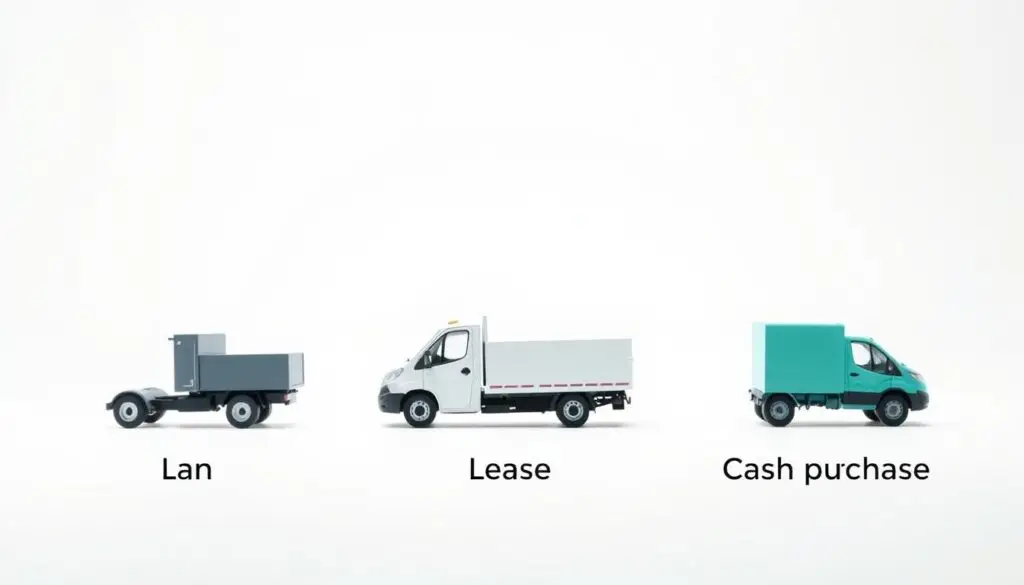 Side-by-side comparison of equipment loan and leasing benefits for commercial service vehicles