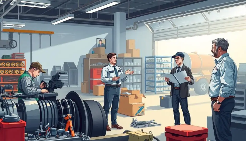 Equipment financing application process flowchart for heavy-duty repair facilities